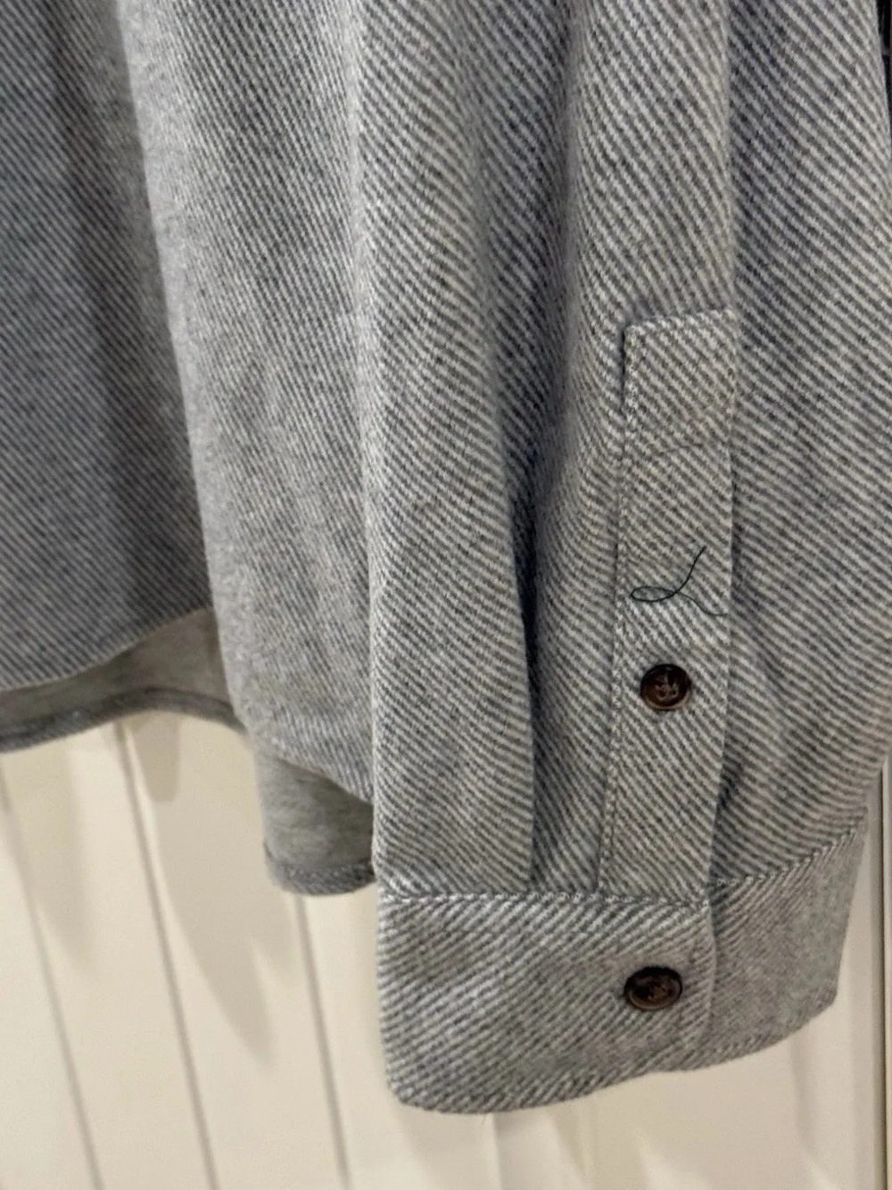 Jachs NY Shirt Men XXL Gray Button Up Long Sleeve Heavy Knit Flannel